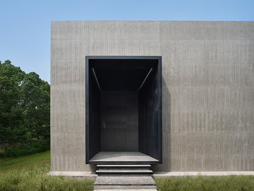 bamboo louvers clad this factory turned gallery by mitsuhiro shoji in zhejiang, china