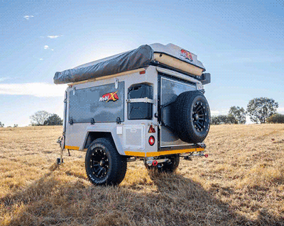 south african-born 'mobi X' adventure camper unfolds into a six-person sleeper