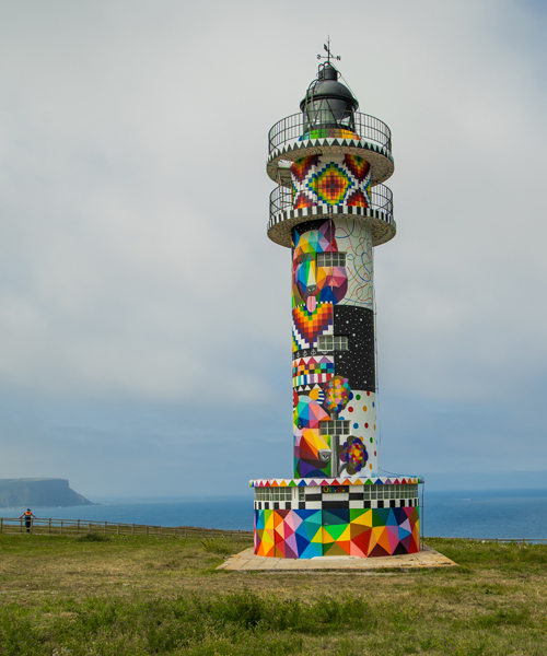 faro lighthouse in spain undergoes a vibrant transformation by okuda san miguel