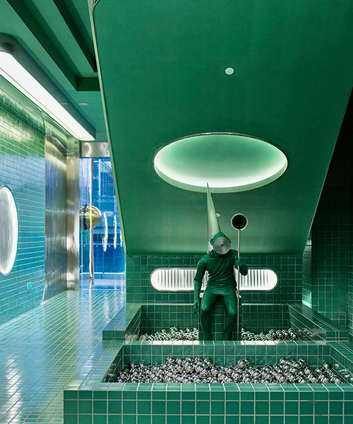 PIG design's public washroom interior in china reminds of space exploration scenes