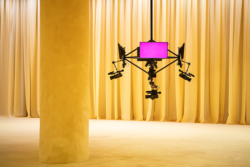 OMA/AMO designs yellow, intimate and tactile space for prada's SS21 virtual show