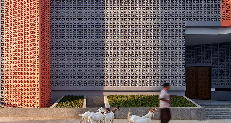 RAD+ar completes bioclimatic mosque in indonesia with perforated brick facade