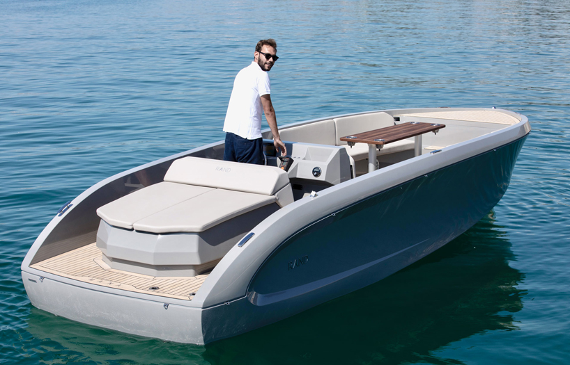 RAND designs the mana 23 electric motorboat as a 'social space on water' designboom