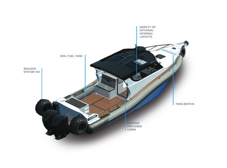 sealegs 12M cabin rib, the world’s largest amphibious production boat