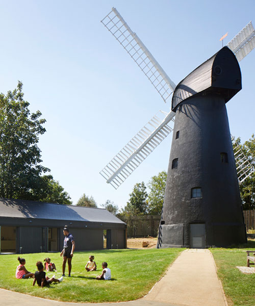 squire and partners build community center adjacent to london's last working windmill