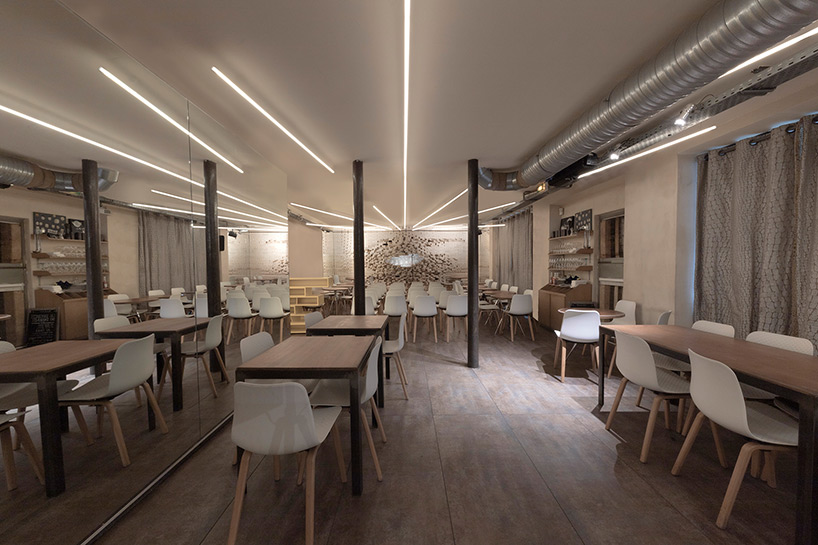 malka architecture 'explodes' brick backdrop to le paname comedy club in paris