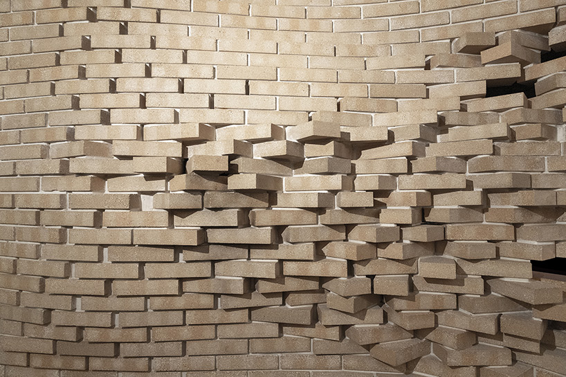 malka architecture 'explodes' brick backdrop to le paname comedy club in paris