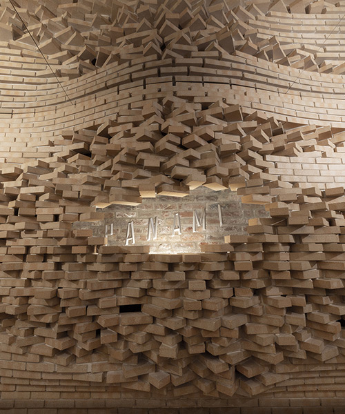 malka architecture 'explodes' brick backdrop to le paname comedy club in paris