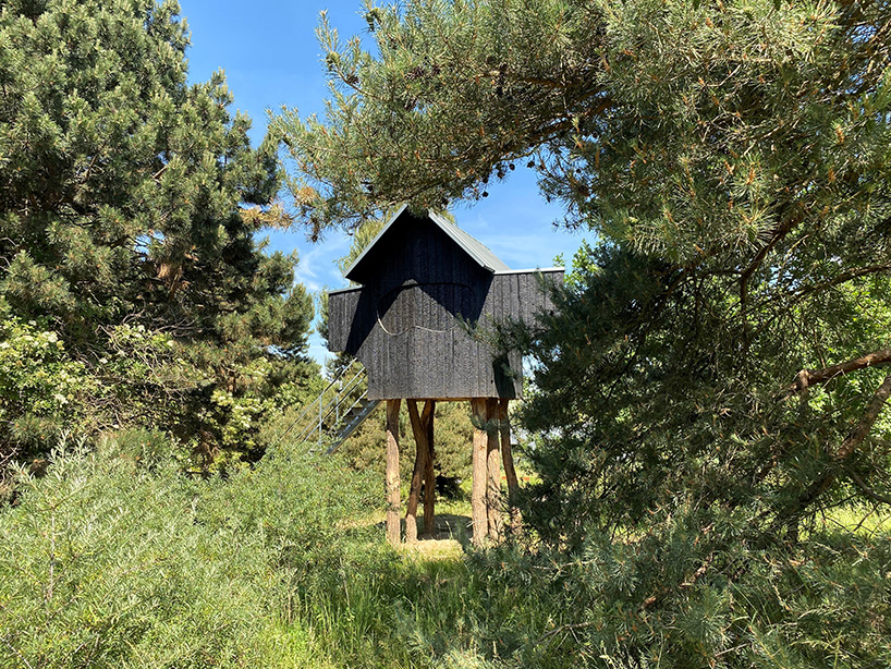 terunobu fujimori installs charred ein sein teahouse at raketenstation hombroich