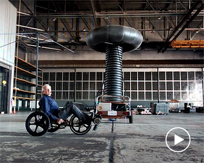 this electric roadster uses tesla's wireless electricity concept to be powered