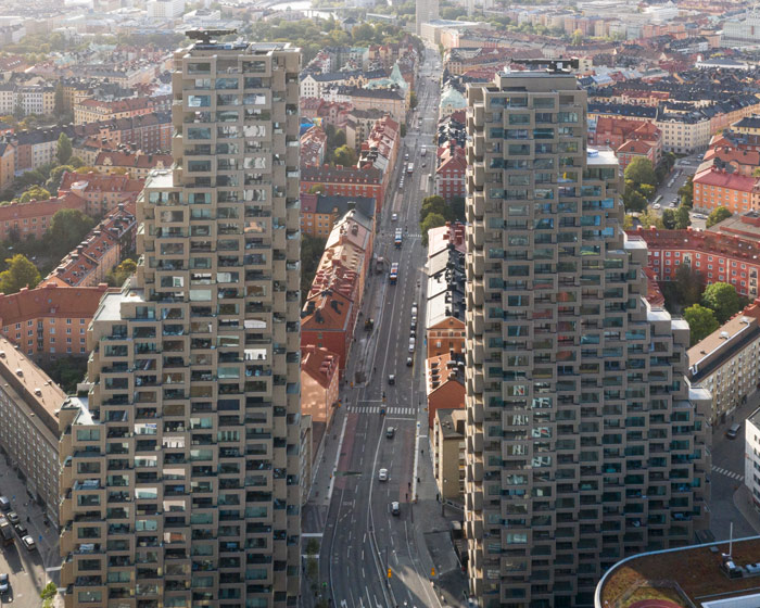OMA's second residential tower at 'norra tornen' nears completion in stockholm