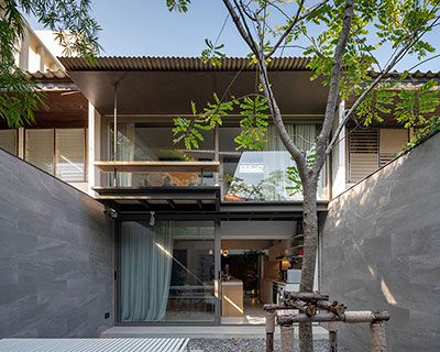 anonym studio combines linear & curved geometry to create peaceful residence in bangkok