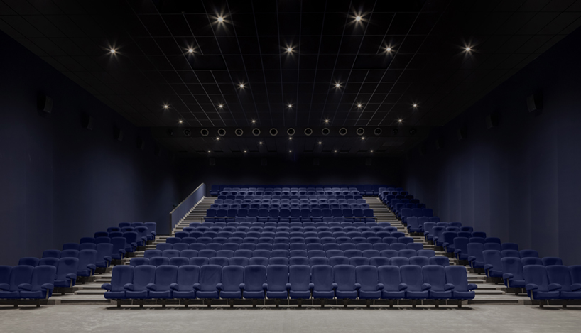 antonio virga architecte completes luminous, perforated cinema in cahors, france