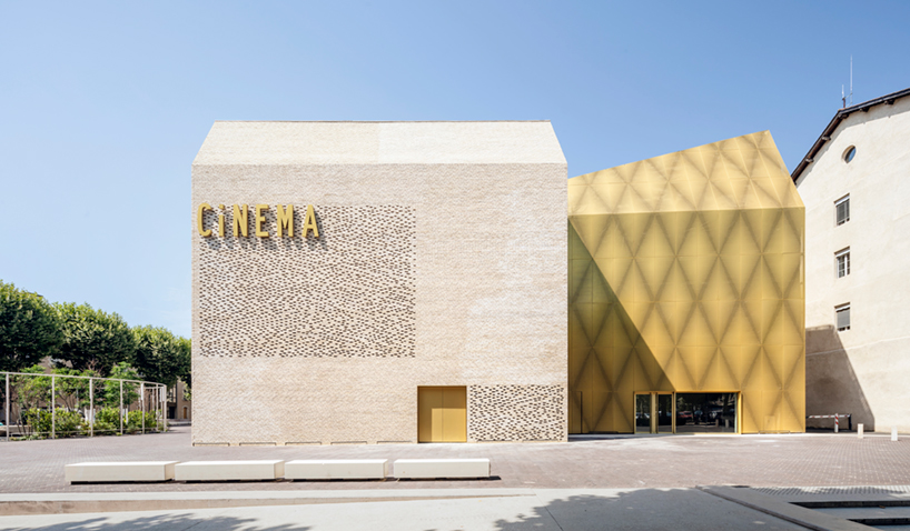 antonio virga architecte completes luminous, perforated cinema in cahors, france