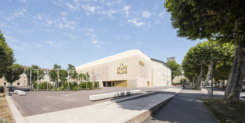 antonio virga architecte completes luminous, perforated cinema in cahors, france