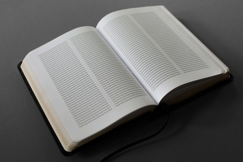 sideline collective has rearranged the entire bible into alphabetical order designboom