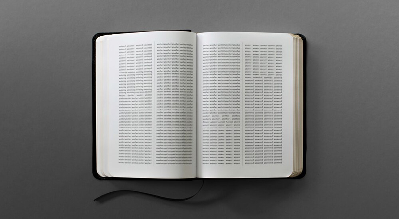 sideline collective has rearranged the entire bible into alphabetical order designboom