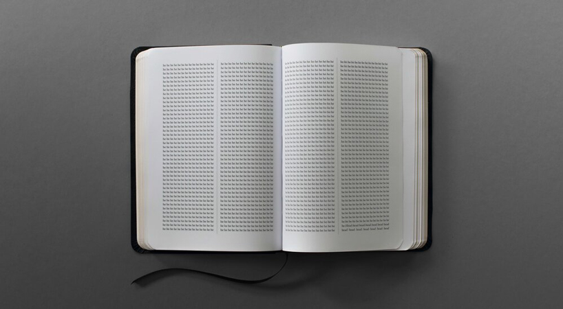 sideline collective has rearranged the entire bible into alphabetical order designboom