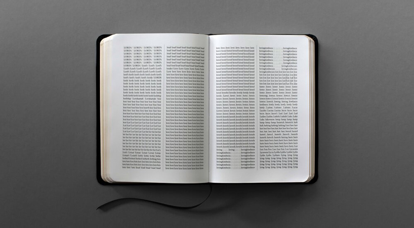 sideline collective has rearranged the entire bible into alphabetical order designboom