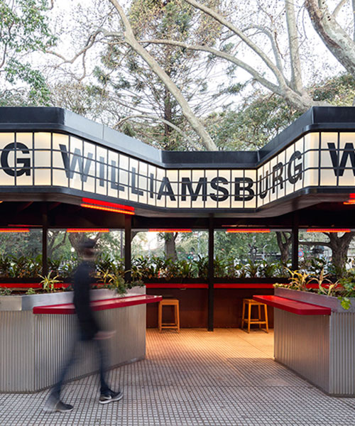 billboard-like sign marks outdoor restaurant by hitzigmilitello arquitectos in argentina