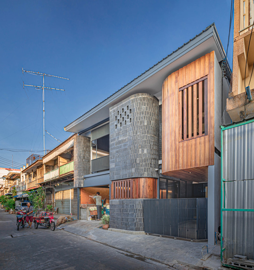 Bodinchapa Architects Clads Thai House Family Business Building In Brick And Wood Facade