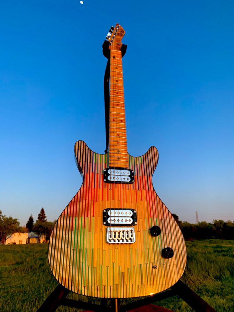 burls art creates guitars made from paper, pencils and himalayan salt