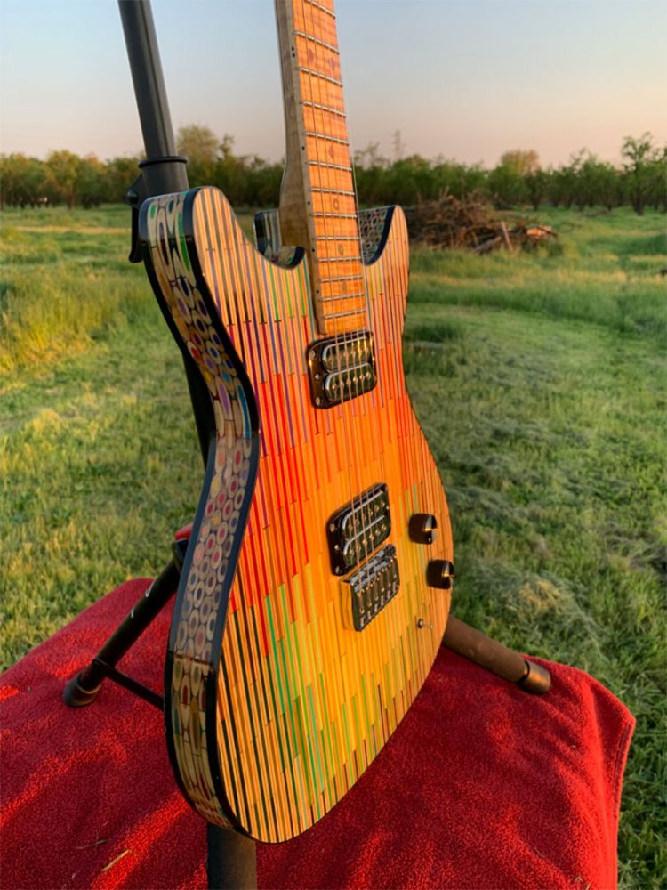burls art creates guitars made from paper, pencils and himalayan salt