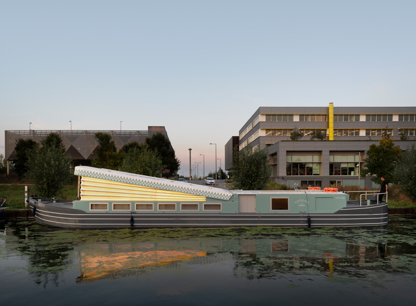 denizen works' genesis floating church arrives in east london designboom