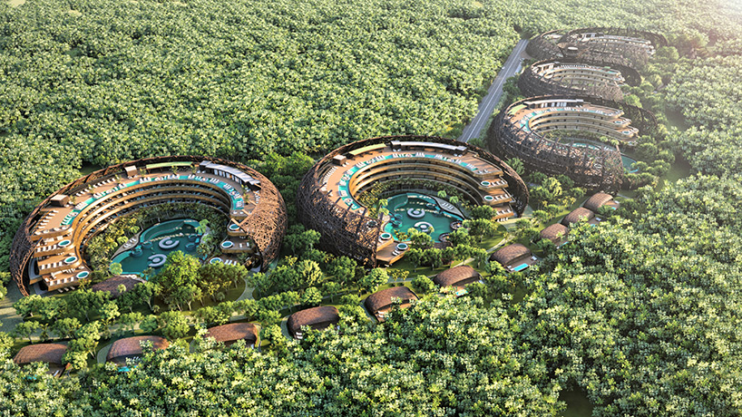 DNA envisions ‘cocoon’ hotel + resort for mexico with panoramic nests