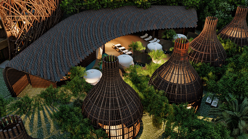 DNA envisions 'cocoon' hotel and resort for tulum, mexico with large, panoramic nests