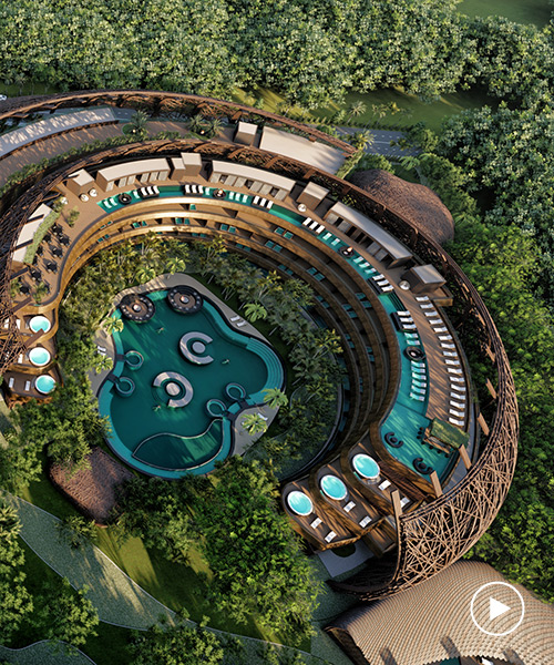 DNA envisions 'cocoon' hotel and resort for tulum, mexico with large, panoramic nests