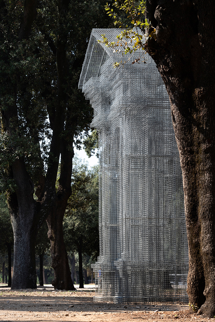 edoardo tresoldi wire mesh 'etherea' installation in rome