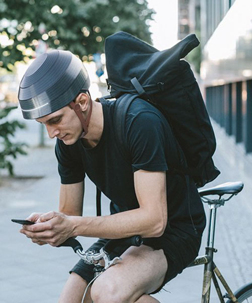 'ESUB tracks' is a smart bicycle helmet with added electronic safety features
