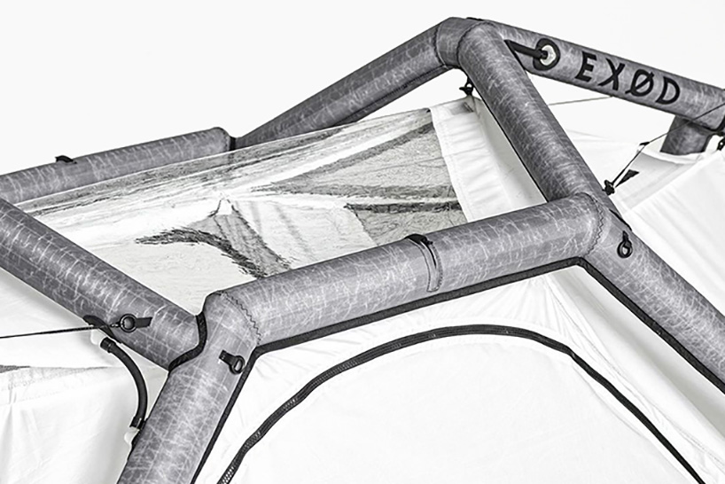 ARK is an eco tent that combines an inflatable structure with an elevated hammock