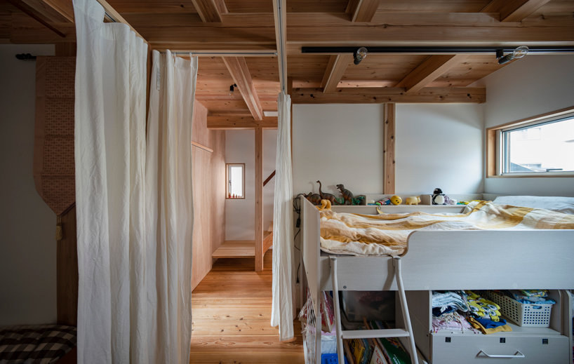 coil kazuteru matumura architects builds a climbing wall into 'F-house' in japan