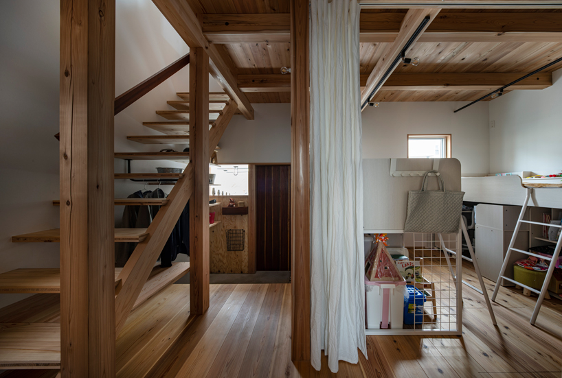 coil kazuteru matumura architects builds a climbing wall into 'F-house' in japan