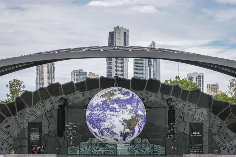 'gaia', luke jerram's seven-meter diameter earth sculpture, is traveling to australia