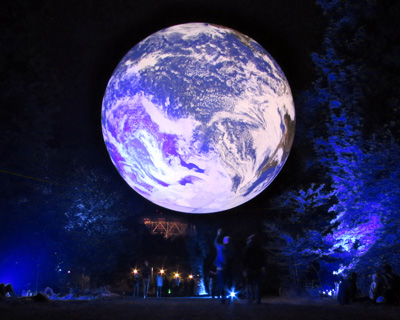 'gaia', luke jerram's seven-meter diameter earth sculpture, is traveling to australia