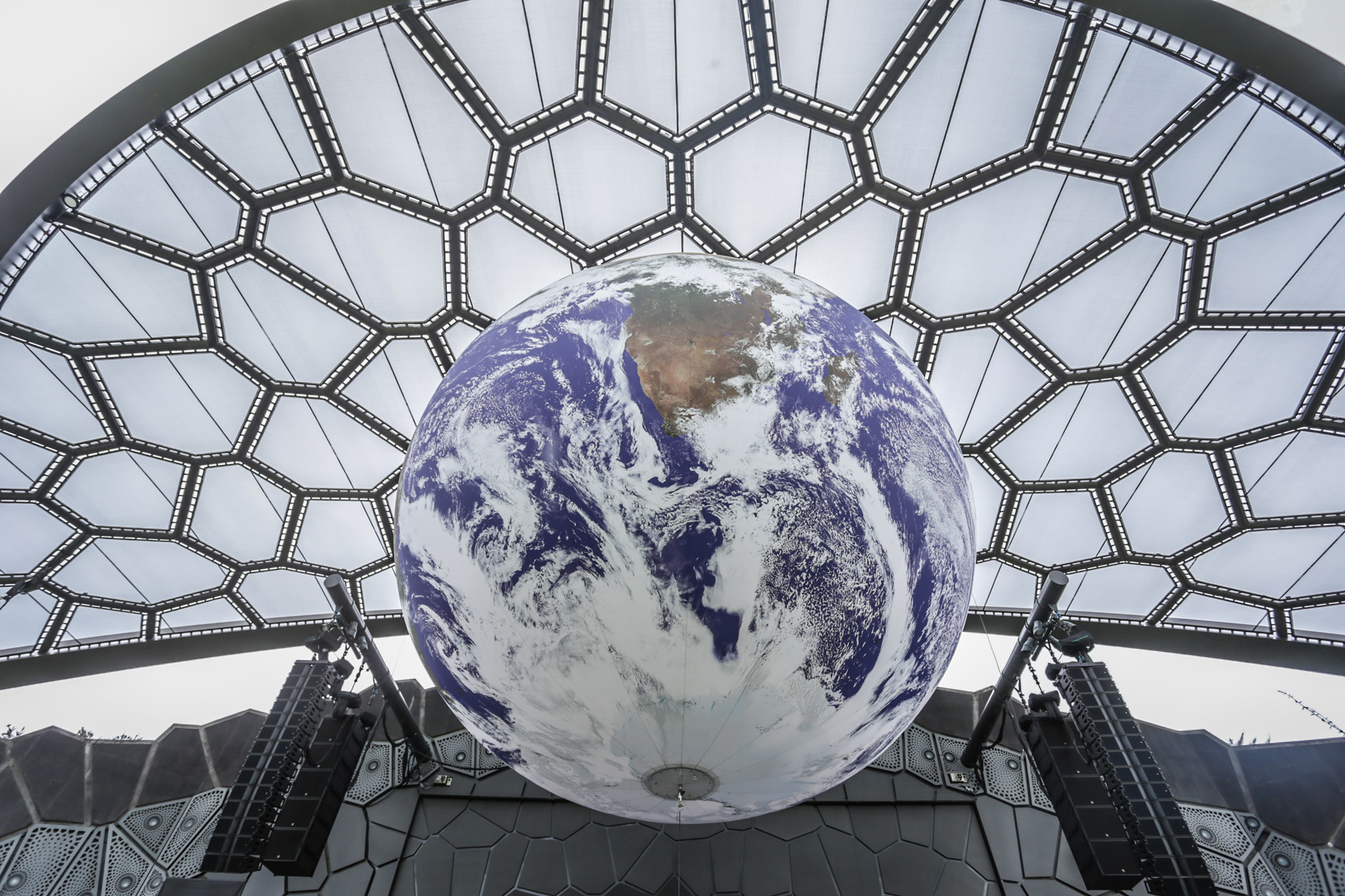 'gaia', luke jerram's seven-meter diameter earth sculpture, is traveling to australia