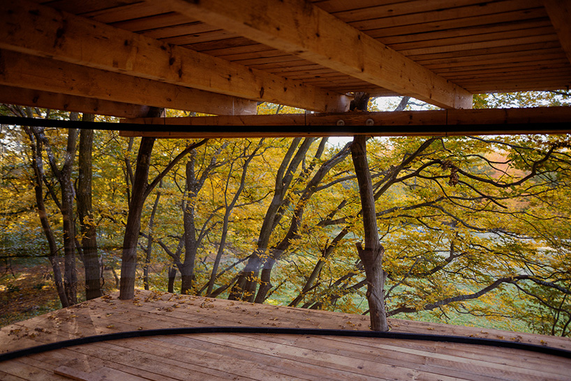 this treehouse by jan tyrpekl features a 360-degree view of nature