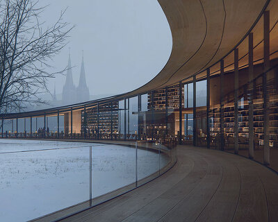 kengo kuma & associates wins first prize for ibsen library proposal in norway