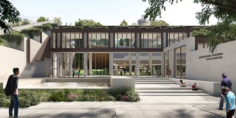 kengo kuma to transform lisbon's gulbenkian museum campus with curved canopy