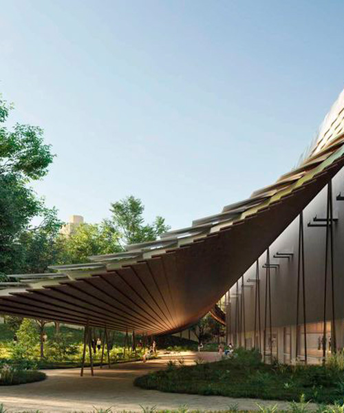 kengo kuma to transform lisbon's gulbenkian museum campus with curved canopy