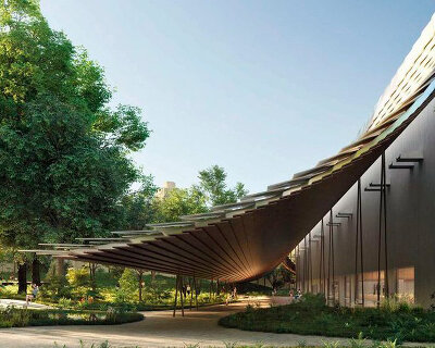 kengo kuma to transform lisbon's gulbenkian museum campus with curved canopy