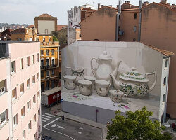 manolo mesa pays tribute to an abandoned pottery factory in oviedo with massive mural
