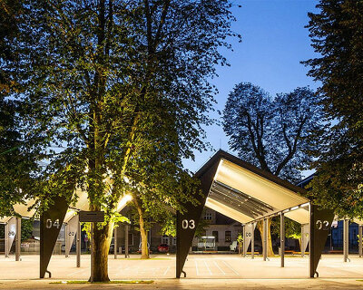 neostudio installs modular steel structures to complete marketplace reconstruction in poland
