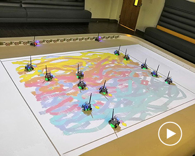 in the near future, robot swarms guided by human artists could execute paintings
