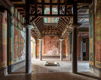 romain veillon captures the faded interiors of an art nouveau château in france