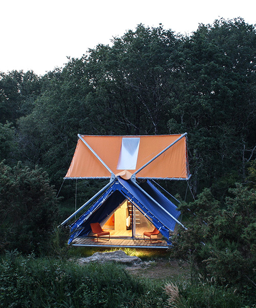 the SuperPausée macro tent superpositions two tents for a total area of 50sqm