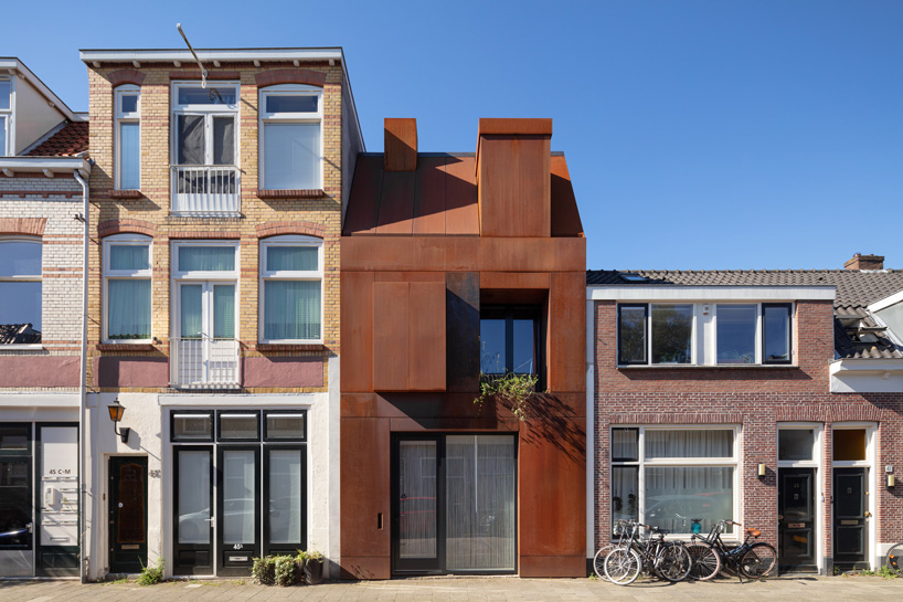 zecc architecten clads 'steel craft' house in corten steel façade in utrecht, the netherlands